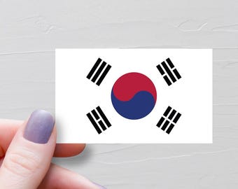South Korea Flag Sticker, Vinyl Travel Stickers, Countries Of the World Flags, Water Bottle Sticker, Laptop Decals, Luggage Sticker - F140