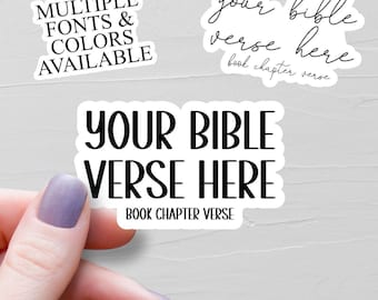 Custom Bible Verse Sticker, Vinyl Stickers, Water Bottle Stickers, Your Text Here Bible Stickers, Laptop Stickers, Christian Faith Stickers
