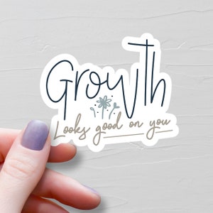 Sticker croissance, autocollants en vinyle, autocollant bouteille d'eau, cadeau de nouvelle entreprise, cadeau d'entrepreneur, stickers motivants - S114