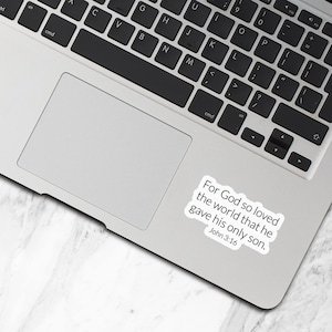Inspirational Bible verse sticker personalized with your text
Custom Christian decal for laptop, water bottle, and planner