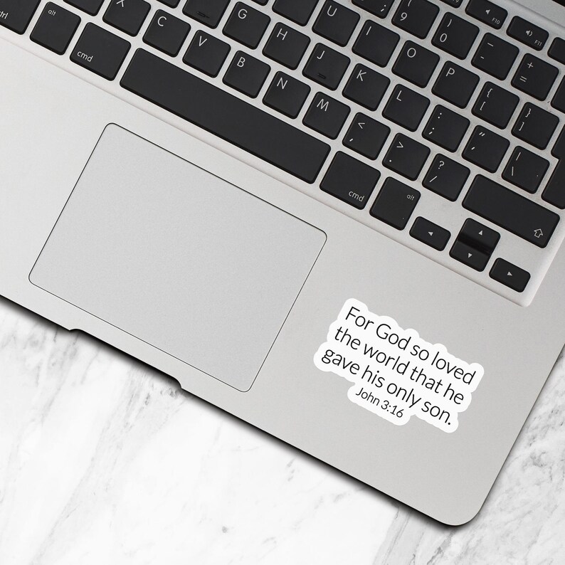 Inspirational Bible verse sticker personalized with your text
Custom Christian decal for laptop, water bottle, and planner