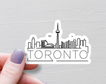 Toronto Sticker, Vinyl Travel Stickers, CN Tower Decal, City Skyline, Ontario Canada Stickers, Water Bottle Stickers, Laptop Decals - S1026