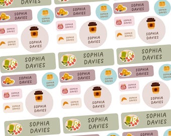 Waterproof Name Stickers Vinyl, Brunch Theme Custom Name Labels, School Labels, Daycare Labels, School Sticker, Name Sticker Dishwasher Safe