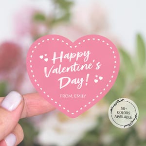 Stickers coeurs personnalisés, Stickers personnalisés Saint-Valentin, Stickers vinyle en forme de coeur, Étiquettes classe Saint-Valentin, Stickers joyeuse Saint-Valentin