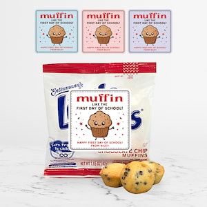 Étiquettes cadeaux pour muffins pour la rentrée, Cadeaux bonne rentrée, Cadeaux de bienvenue, Cadeau Hello PreSchool, Cadeau pour la maternelle