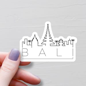 Bali Sticker, Vinyl Travel Stickers, City Skyline Indonesia Stickers, Asia & Middle East Stickers, Water Bottle Sticker, Laptop Decals, S887