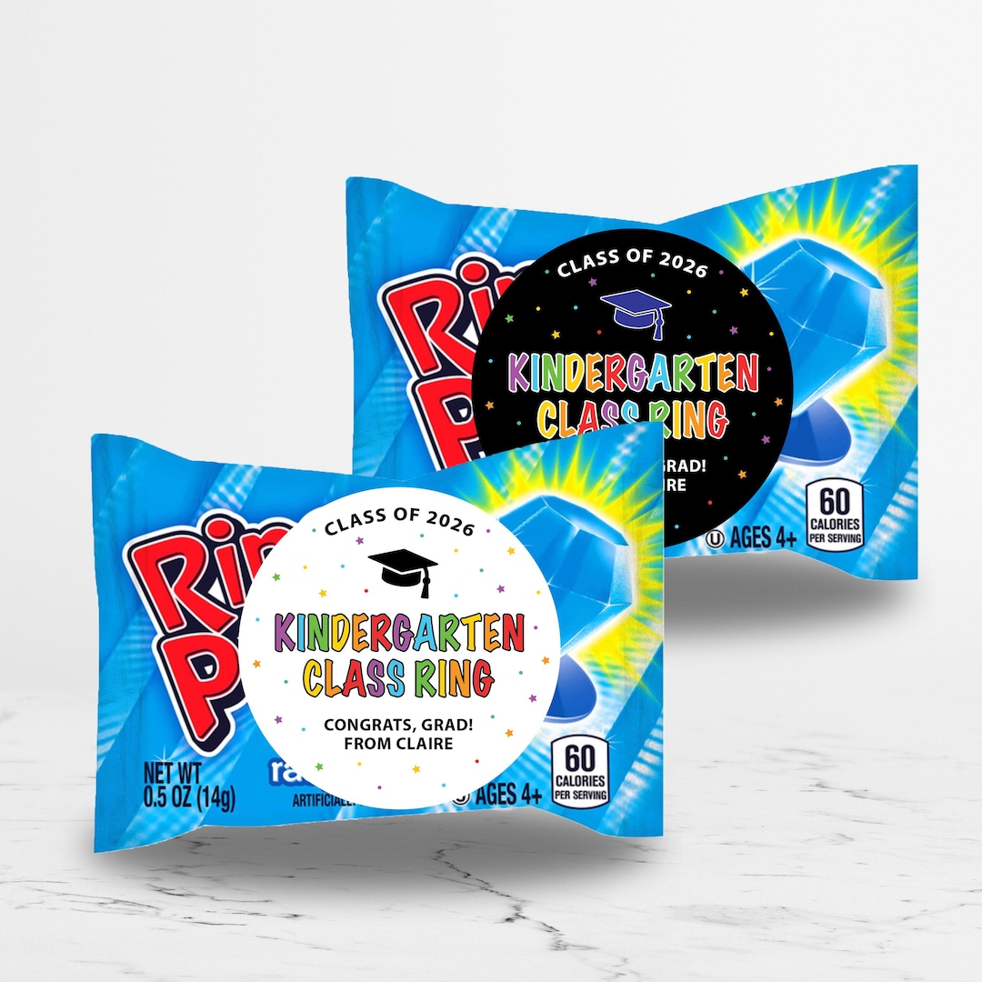 Kindergarten Class Ring Sticker, Prek Graduation Party Favors ...