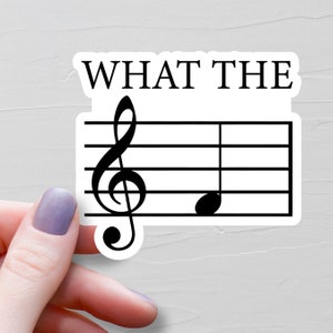 Sticker note de musique drôle, Stickers vinyles, Sticker What The F, Stickers musicien bouteille d'eau, Stickers ordinateur portable, Stickers musique - S304