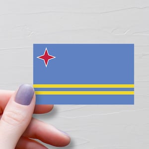 Sticker drapeau d'Aruba, Stickers de voyage en vinyle, Drapeau d'Aruba, Sticker pour bouteille d'eau, Stickers pour ordinateur portable, Sticker pour bagage, Cadeaux souvenirs - F18