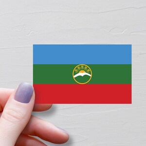Autocollant drapeau Karachay Cherkessia, stickers de voyage en vinyle, cadeaux souvenir, autocollant bouteille d'eau, décalcomanies pour ordinateur portable, autocollant de bagage - F131