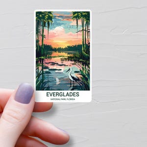 Stickers Parc National des Everglades, Stickers de voyage en vinyle, Stickers Parc National des Etats-Unis, Floride, Stickers bouteille d'eau, S577