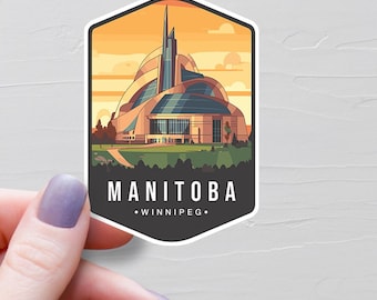 Manitoba Sticker, Vinyl Travel Stickers, Winnipeg Sticker, Province of Manitoba, Canada Tourism, Water Bottle Stickers, Souvenir Gifts, S669
