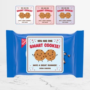 Etiquettes cadeaux cookie pour la rentrée, Stickers cookies de fin d'année, cadeaux joyeux premier jour de vacances d'été, cadeaux de fin d'année scolaire