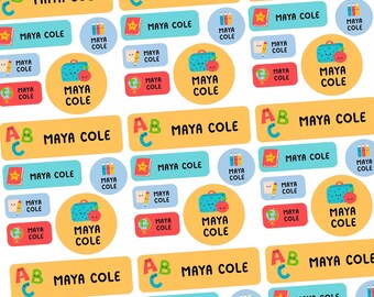 Custom Name Labels, Waterproof Name Sticker Label Vinyl, Name Tags School Labels, Daycare Labels, Camp Labels, Name Stickers Dishwasher Safe