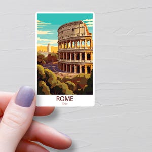 Sticker Rome, Stickers voyage en vinyle, Stickers Rome Italie, Sticker bouteille d'eau, Sticker pour ordinateur portable, Sticker bagage, Souvenir, S660