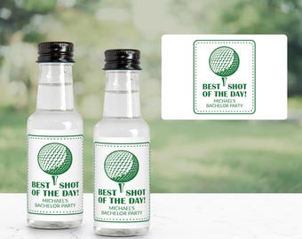 Best Shot Of The Day Mini Liquor Bottle Labels, Golf Bachelor Party Favors, Golfing Bachelor Weekend Gifts, Groomsmen Gift, Golf Birthday