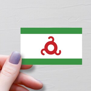 Sticker drapeau d'Ingouchie, Stickers de voyage en vinyle, cadeau tourisme, Sticker bouteille d'eau souvenir, Stickers ordinateur portable, Sticker bagage - F117