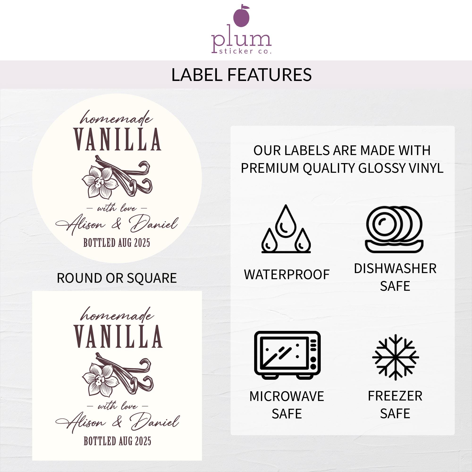 Vanilla Extract Labels, Vanilla Labels, Vanilla Wedding Favors Stickers ...