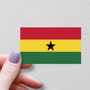 Sticker drapeau du Ghana, Stickers de voyage en vinyle, Stickers ghanéens, souvenir d'Afrique, Sticker bouteille d'eau, stickers pour ordinateur portable, Sticker pour bagage - F99