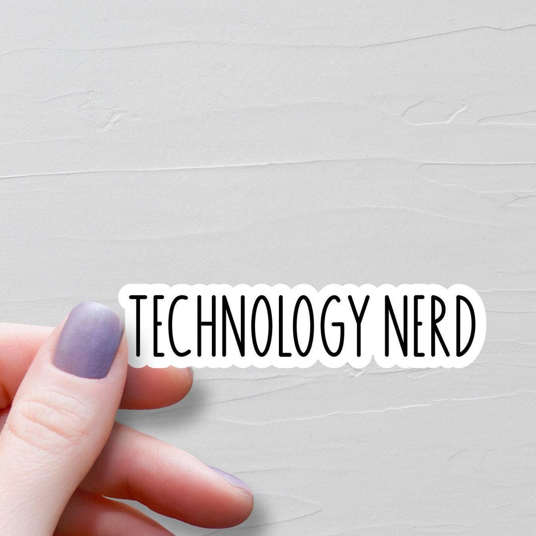 Technology Nerd Sticker, Waterproof Vinyl Laptop Stickers, Computer ...