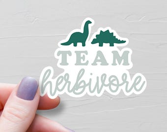 Team Herbivore Sticker, Vegan Stickers, Vinyl Water Bottle Sticker, Vegan Gift, Plant Based Sticker, Animal Rights Laptop Stickers - S187