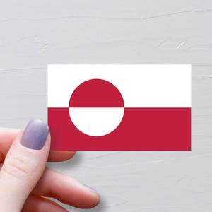 Greenland Flag Sticker, Vinyl Travel Stickers, Greenlander Stickers, Souvenir Water Bottle Sticker, Laptop Decals, Luggage Sticker - F102