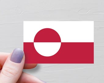 Greenland Flag Sticker, Vinyl Travel Stickers, Greenlander Stickers, Souvenir Water Bottle Sticker, Laptop Decals, Luggage Sticker - F102