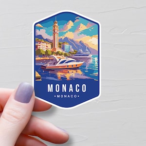 Monaco Sticker, Vinyl Travel Stickers, European Country, Europe Water Bottle Sticker, Laptop Decals, Souvenir Gifts - S771