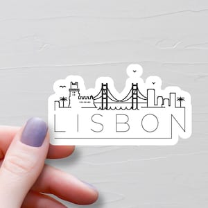 Sticker Lisbonne, Stickers voyage en vinyle, Sticker Portugal, Pays européen, Sticker bouteille d'eau, Stickers ordinateur portable, Cadeau souvenir - S956