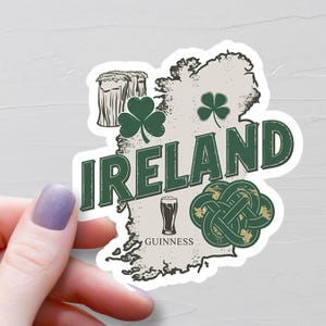 Country Of Ireland Sticker, Vinyl Travel Stickers, Ireland Map Sticker, Irish Stickers, Suitcase Sticker, Water Bottle Stickers - S382