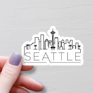 Seattle Sticker, Vinyl Stickers, Travel Stickers, Washington Sticker, Washington State, Space Needle Decal, Water Bottle Stickers - S1012