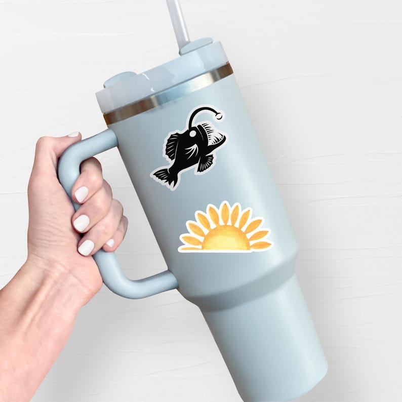 Angler Fish Sticker, Vinyl Stickers, AnglerFish Water Bottle Stickers, Laptop Stickers, Trendy Viral Internet, Deep Sea Creatures - S1056 image 2