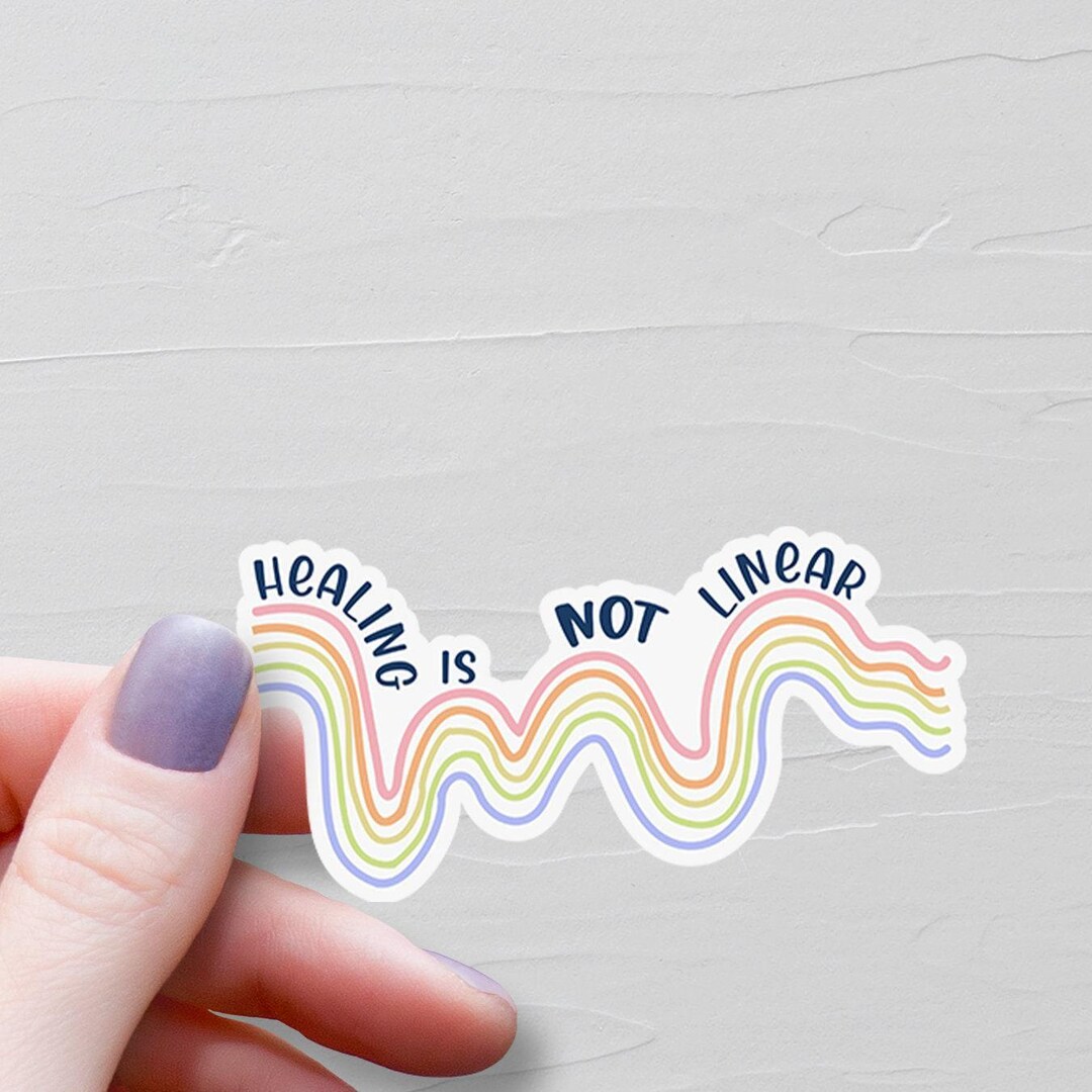 Healing is Not Linear Sticker, Waterproof Vinyl Stickers, Laptop Water ...