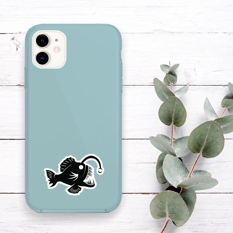 Angler Fish Sticker, Vinyl Stickers, AnglerFish Water Bottle Stickers, Laptop Stickers, Trendy Viral Internet, Deep Sea Creatures - S1056 image 3