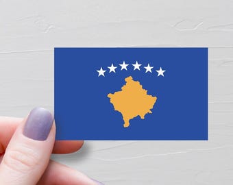 Kosovo Flag Sticker, Vinyl Travel Stickers, Kosovan Albanians, World Flags, Water Bottle Sticker, Laptop Decals, Luggage Sticker - F141