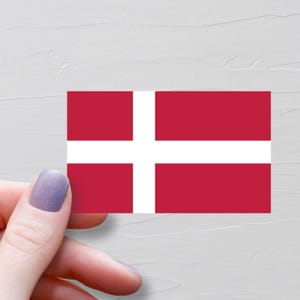 Sticker drapeau du Danemark, Stickers de voyage en vinyle, Drapeaux danois du monde, Sticker bouteille d'eau souvenir, Stickers ordinateur portable, Sticker bagage - F73