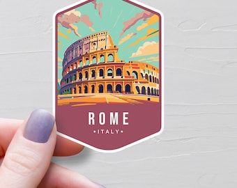 Rome Italy Sticker, Vinyl Travel Stickers, Rome Sticker, European Country, Europe Water Bottle Sticker, Laptop Decals, Souvenir Gifts - S764