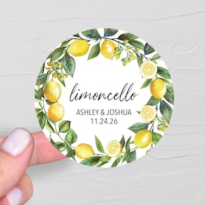 Limoncello Labels, Limoncello Wedding Favors Stickers, Homemade Limoncello Party Favors, Lemon Theme Gifts, Custom Limoncello Gift Labels