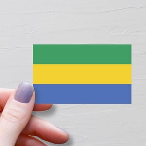 Sticker drapeau du Gabon, Stickers de voyage en vinyle, Stickers gabonais, Sticker souvenir touristique pour bouteille d'eau, Stickers pour ordinateur portable, Sticker pour bagage - F95