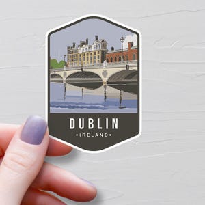 Sticker Dublin Irlande, Stickers voyage en vinyle, Sticker Dublin, Pays européen, Sticker Europe bouteille d'eau, Stickers ordinateur portable - S763