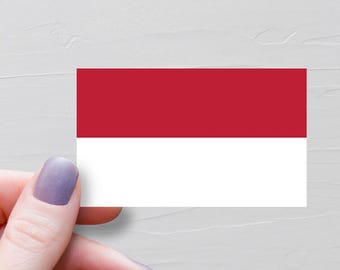Indonesia Flag Sticker, Vinyl Travel Stickers, Indonesian Tourism Gift, Souvenir Water Bottle Sticker, Laptop Decals, Luggage Sticker - F116