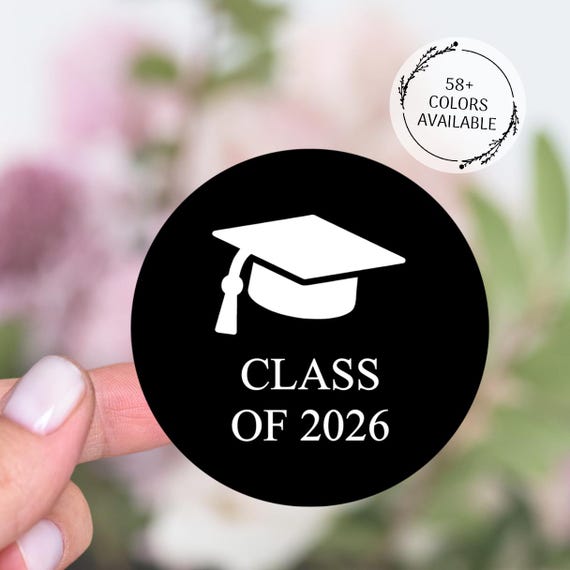 Round Graduation Stickers, Graduation Envelope Seals, Graduation