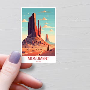Sticker Monument Valley, Stickers voyage en vinyle, Stickers Arizona, Sticker bouteille d'eau, Sticker pour ordinateur portable, Sticker bagage, Cadeau souvenir, S654