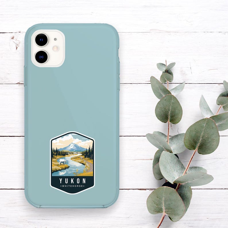 Yukon Sticker, Vinyl Travel Stickers, Whitehorse Sticker, Canadian Province Territories, Water Bottle Stickers, Canada Souvenir Gifts - S679 image 3