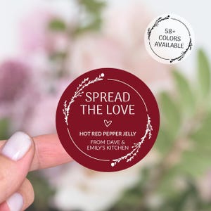 Wedding Jam Labels, Spread The Love Stickers, Jam Wedding Favors Labels, Mason Jar Lid Labels, Homemade Jam Labels, Jam Packed With Love