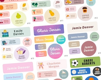 Waterproof School Labels, Custom Name Stickers Dishwasher Safe, Custom Name Labels Vinyl, Personalized Daycare Labels, Camp Labels