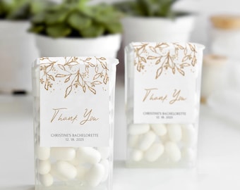 Gold Bachelorette Mint Labels, Christmas Bachelorette Party Favor Labels, New Years Bachelorette Mint Stickers, December Bach Thank You