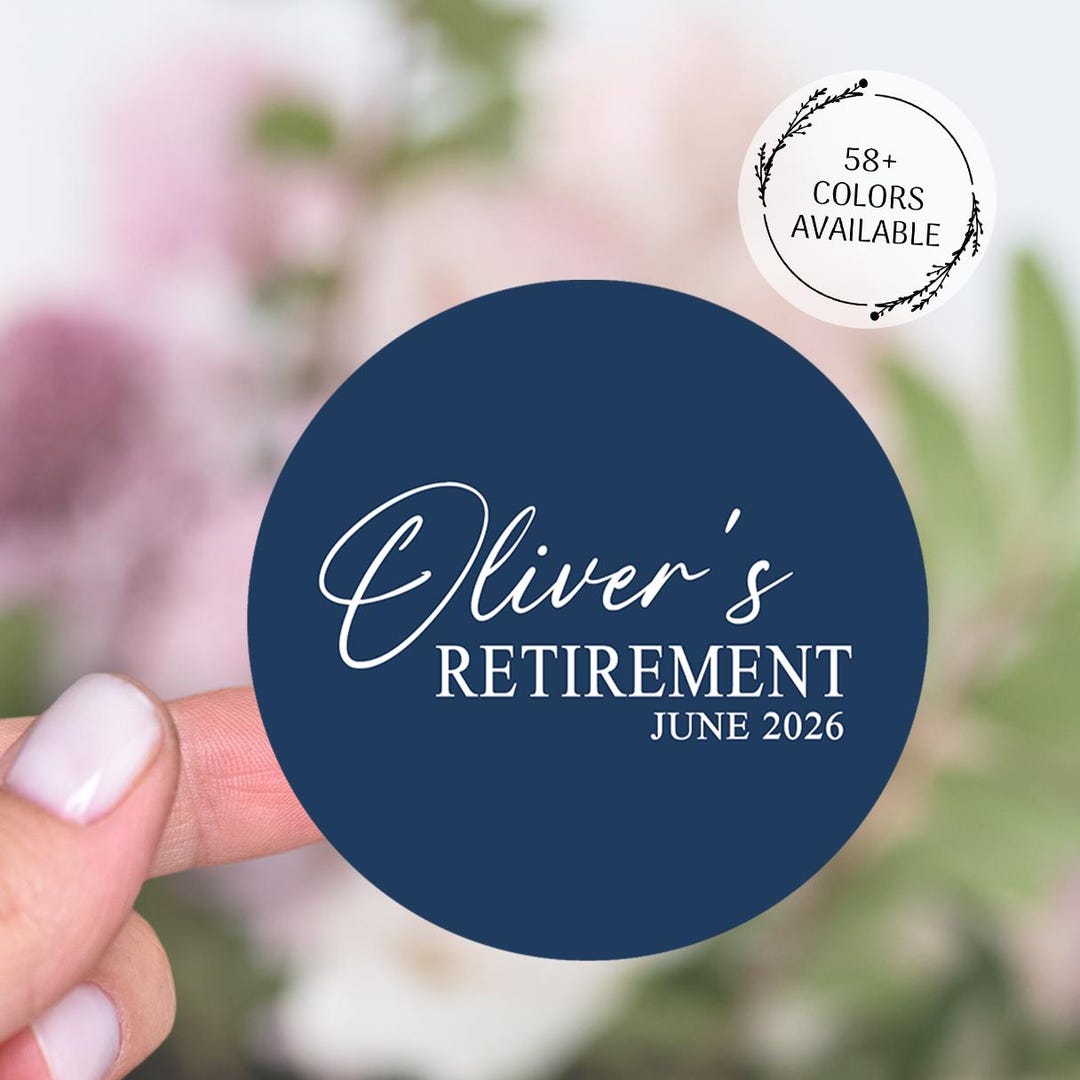 Retired Sticker Personalized Retirement Stickers Custom Party Favor Labels, Retirement ...