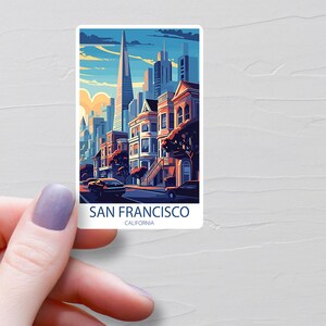Sticker San Francisco, Stickers voyage pour Etats-Unis en vinyle, Stickers Californie, Sticker bouteille d'eau, Sticker pour ordinateur portable, Sticker bagage, Souvenir, S662