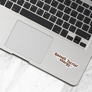 Russel Terrier Energy Sticker, Vinyl Sticker, Jack Russel Terrier Stickers, Jack Russel Gift, Terrier Lover Gift, Water Bottle Sticker, S280 image 3